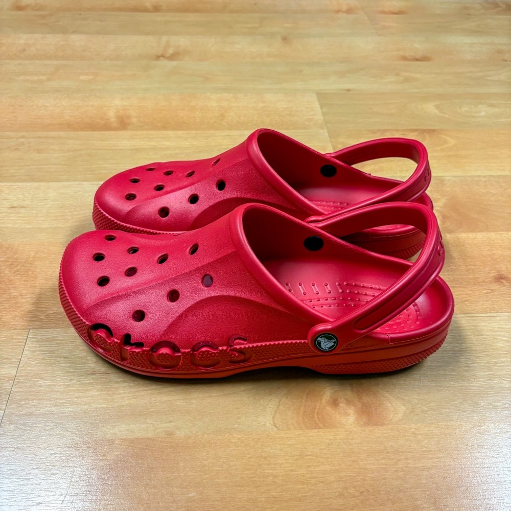 Crocs Red Unisex Baya Clog Casual Comfy Sandal Mens Size 12 - Picture 5 of 8